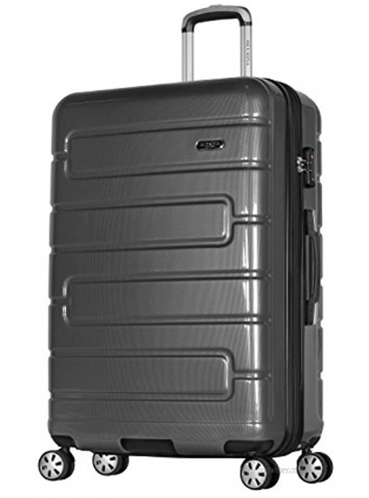 Olympia Nema 3-Piece Exp. Hardcase Spinner Luggage Set W TSA Lock Black One Size