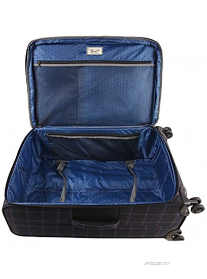 Original Penguin Norton 3pc Expandable Suitcase Set with Spinner Wheels Navy Plaid One Size