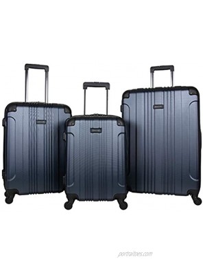 REACTION KENNETH COLE Out Of Bounds Luggage Collection Lightweight Durable Hardside 4-Wheel Spinner Travel Suitcase Bags Navy 3-Piece Set 20" 24" & 28"
