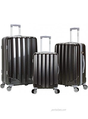 Rockland Barcelona Hardside 9-Piece Travel Gear Luggage Set Black 3 22 24 28