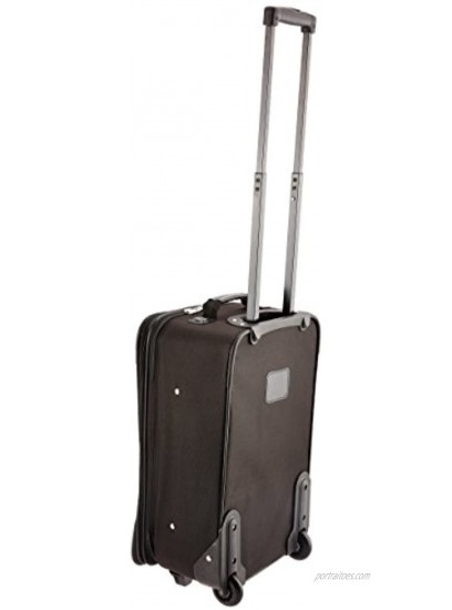 Rockland Fashion Softside Upright Luggage Set Black Gray 2-Piece 14 19