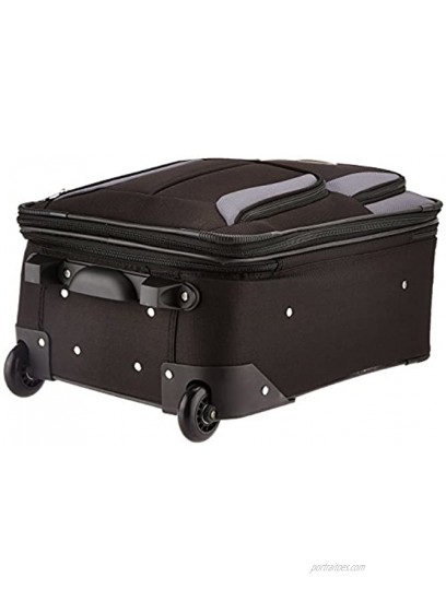Rockland Fashion Softside Upright Luggage Set Black Gray 2-Piece 14 19