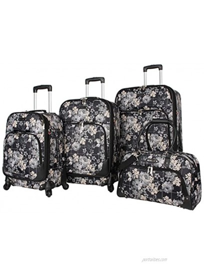 Rosetti Lighten Up Luggage Set 4 Piece Expandable Softside Suitcase With Spinner Wheels Petal Works