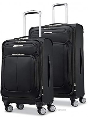 Samsonite Solyte DLX Softside Expandable Luggage with Spinner Wheels Midnight Black 2-Piece Set 20 25
