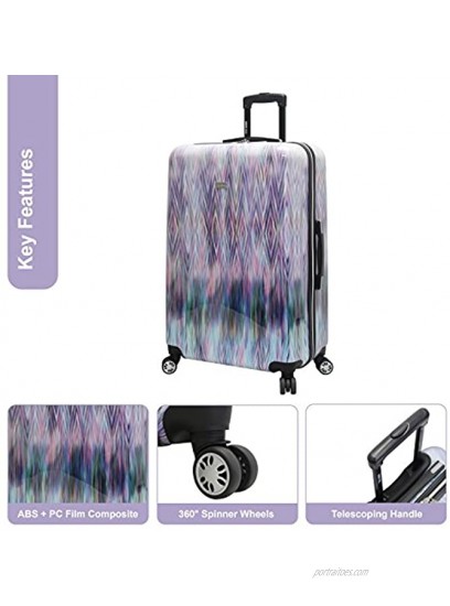 Steve Madden Luggage Collection 3 Piece Hardside Lightweight Spinner Suitcase Set Travel Set includes 20 Inch Carry On 24 inch and 28 Inch Checked Suitcases Diamond