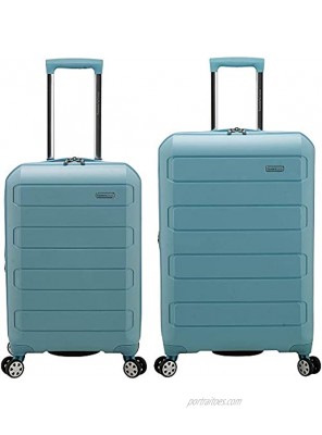 Traveler's Choice Pagosa Indestructible Hardshell Expandable Spinner Luggage Baby Blue 2-Piece Set 22 26