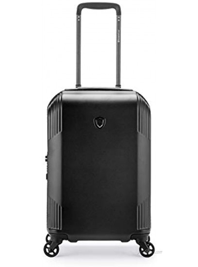 Traveler's Choice Riverside Premium Ultra-Lightweight Polycarbonate Hardside Luggage with Spinner Wheels TSA Lock Black 3-Piece Set 21 25 29