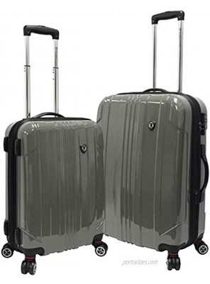 Traveler's Choice Sedona 100% Polycarbonate Hardside Expandable 8-Wheeled Spinner Travel Suitcase Luggage w TSA Lock Grey 2-Piece Set 22 26
