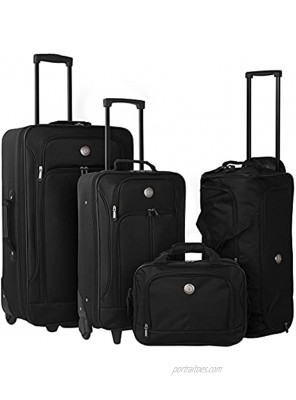 Travelers Club Euro 4-Piece Softside Luggage Set Black