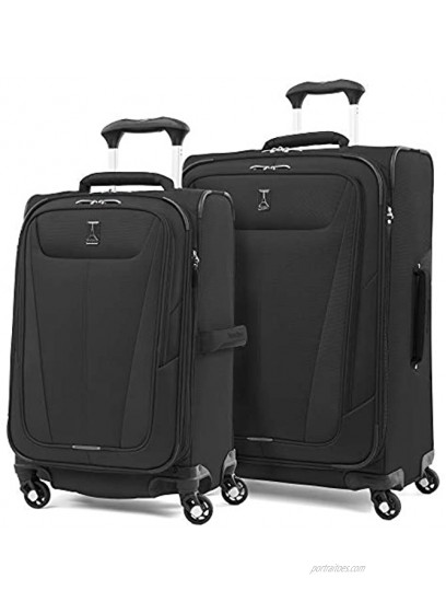 Travelpro Maxlite 5 Softside Expandable Spinner Wheel Luggage Black 2-Piece Set 21 25