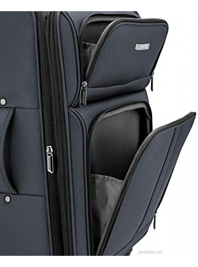 U.S. Traveler Anzio Softside Expandable Spinner Luggage Dark Grey 2-Piece Set 22 30