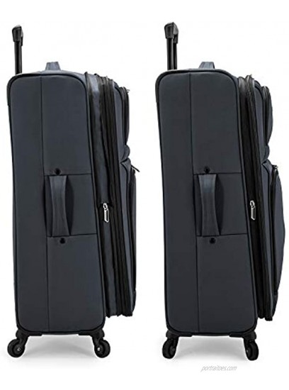 U.S. Traveler Anzio Softside Expandable Spinner Luggage Dark Grey 2-Piece Set 22 30
