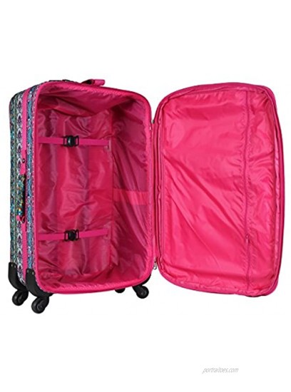 World Traveler 4-piece Rolling Expandable Spinner Luggage Set-Bohemian One Size