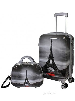 World Traveler Destination Collection 2-Piece Carry-On Luggage Set Paris One Size