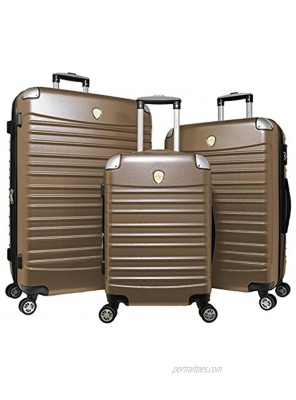 World Traveler Expedition 3-Piece Hardside Spinner Luggage Set-Champagne One Size