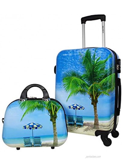 World Traveler Palm Tree Hardside 2-Piece Carry-On Spinner Luggage Set One Size