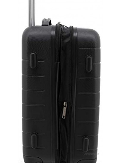 Wrangler Smart Luggage Set with Cup Holder and USB Port Black 20-Inch Carry-On