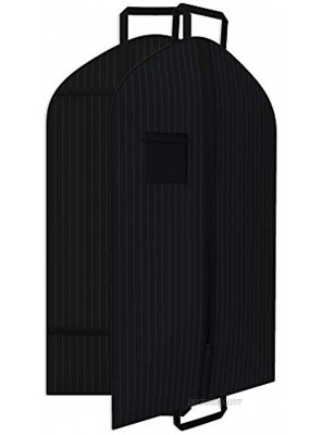 Black Suit Garment Travel Bags -ID Tag Window Durable Heavy Duty Lightweight