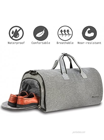 Convertible Garment Bag with Shoulder Strap Modoker Carry on Garment Duffel Bag for Men Women 2 in 1 Hanging Suitcase Suit Travel Bags