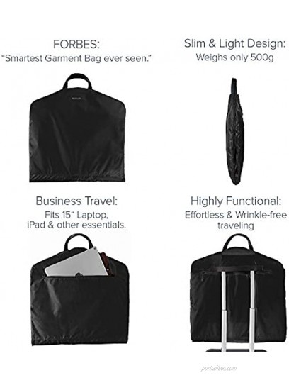 DEGELER Carry on Garment Bag for effortless Travel & Business Trips with unique Titanium Suit Hanger for Men & Women
