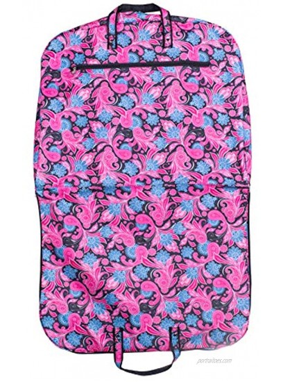 Folding Full Length Zipper Hanging Pink Paisley 39 x 25 Fabric Garment Bag