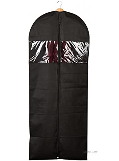 Garment Bags for Dresses Black Suit Cover with Zipper and Window 24x60 In 6 Pack