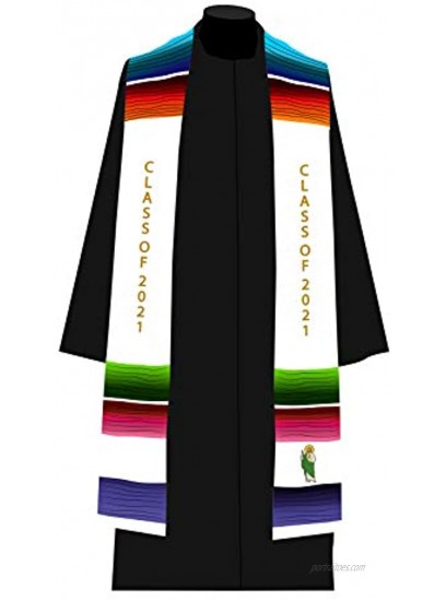 Graduation Class of 2021 Sash garment tunic accesory Mexican sarape Sash 1 pc San Judas TADEO gold embroidery