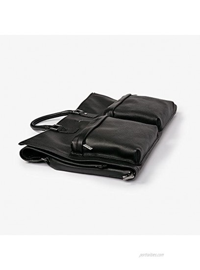 Hook & Albert Men's Top Grain Gen 2 Garment Weekender Bag with Shoulder Strap Carry-On Collection Black