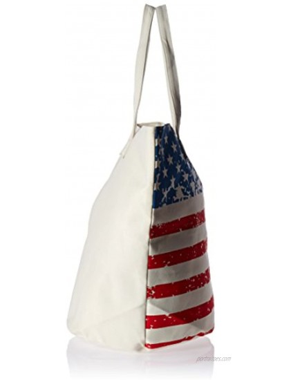 Natico Stars and Stripes Jumbo Bucket Bag Red Blue White One Size