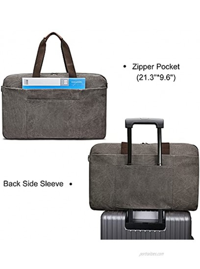 S-ZONE Garment Bag for Business Trip Travel Carry on Canvas Suit Cover for Men Women with Laptop Compartment