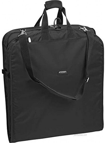 WallyBags Capacity Travel Garment Bag with Large Pockets and Shoulder Strap Black 45-inch