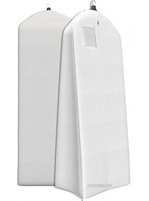 Women’s Dress and Gown Garment Bag 72”x24” with 20” Tapered Gusset -White