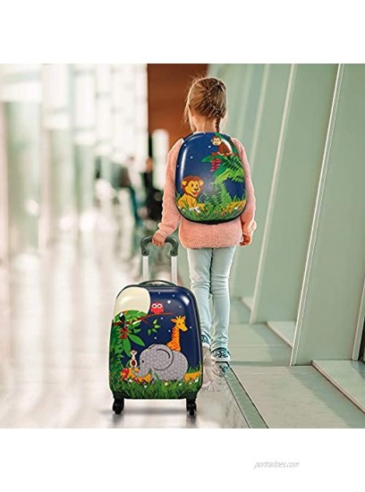 2Pcs Kids Luggage 12 16 Kids Carry On Luggage Set Trolley Hard Shell Suitcase School Bag for Boys and Girls Travel Suitcase