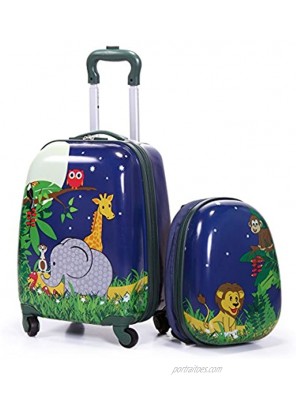 2Pcs Kids Luggage 12" 16" Kids Carry On Luggage Set Trolley Hard Shell Suitcase School Bag for Boys and Girls Travel Suitcase