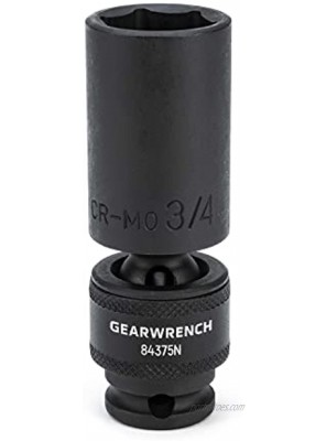 GEARWRENCH 3 8" Drive 6 Point Deep Universal Impact SAE Socket 3 4" 84375N