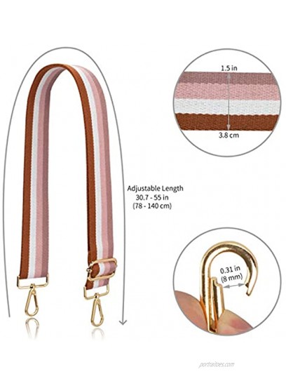 Allzedream Purse Strap Replacement Crossbody Handbag Stripe Wide Adjustable