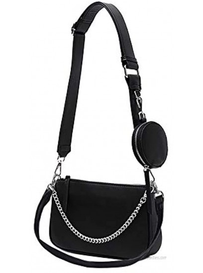 AMHDV Women Multipurpose Crossbody Bags Small Shoulder Bag Fashion 3 in 1 Zip Handbags with Coin Purse