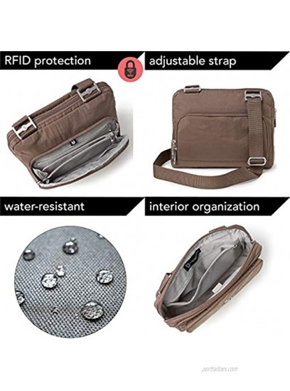 Baggallini Chicago Crossbody Bag – Lightweight Water-Resistant Adjustable Strap and RFID