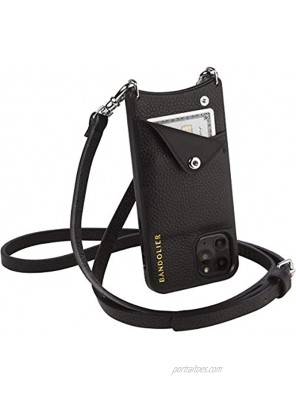 Bandolier Emma Crossbody Phone Case and Wallet Black Leather with Silver Detail for iPhone 11 Pro Max