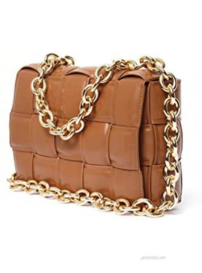 B.Bella Cassette Chain Womens Crossbody Handbag Large Brown