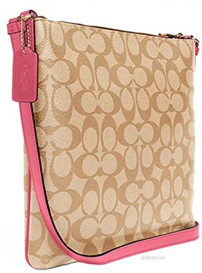 Coach Rowan File Bag In Signature Canvas C1554 Im Light Khaki Confetti Pink