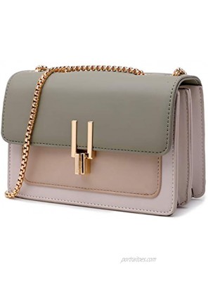Color-Block Crossbody Bags for Women Leather Cross Body Purses Cute Designer Handbags Shoulder Bag Medium Size