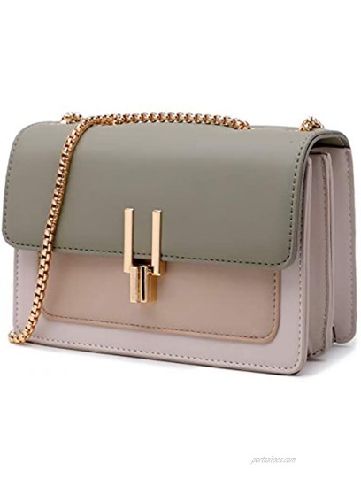 Color-Block Crossbody Bags for Women Leather Cross Body Purses Cute Designer Handbags Shoulder Bag Medium Size