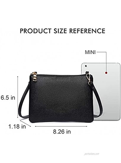 Crossbody Bag for Women Small Shoulder Purses and Handbags with Vegan Leather Clutch Wallet with Detachable Strap
