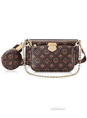 Crossbody Bags for Women Multipurpose Fashion Designer Purse Brown Trendy Pochetthe with Coin Pouch-3 Size Handbags
