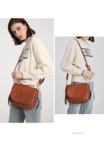 Crossbody Bags for Women Small Cross Body Purses and Over the Shoulder Handbags with Multi Pockets,PU Leather