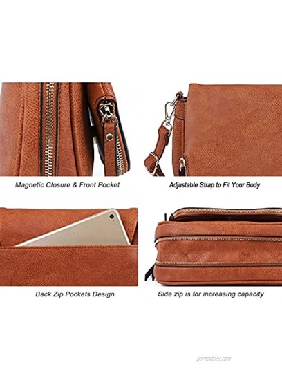 Crossbody Bags for Women Small Cross Body Purses and Over the Shoulder Handbags with Multi Pockets,PU Leather