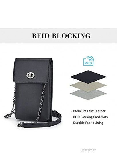 ECOSUSI Cell Phone Purse Phone Crossbody Bags for Women Wallet Purse with Phone Pocket RFID Blocking Card Holder