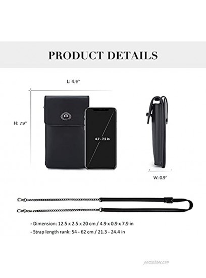 ECOSUSI Cell Phone Purse Phone Crossbody Bags for Women Wallet Purse with Phone Pocket RFID Blocking Card Holder