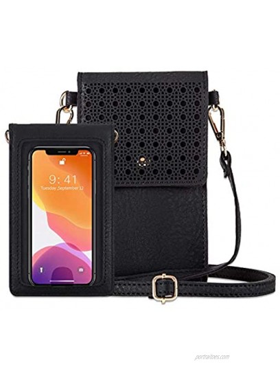 Emoin Touchscreen Phone Purse Small Crossbody Cell Phone Pouch Shoulder Bag with 2 Straps for Women
